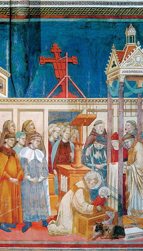 Джотто ди Бондоне, "Рождество Христово в Греччо", сцена из цикла, посвященного св. Франциску из базилики, построенной в его честь в Ассизи. Источник: logos.com